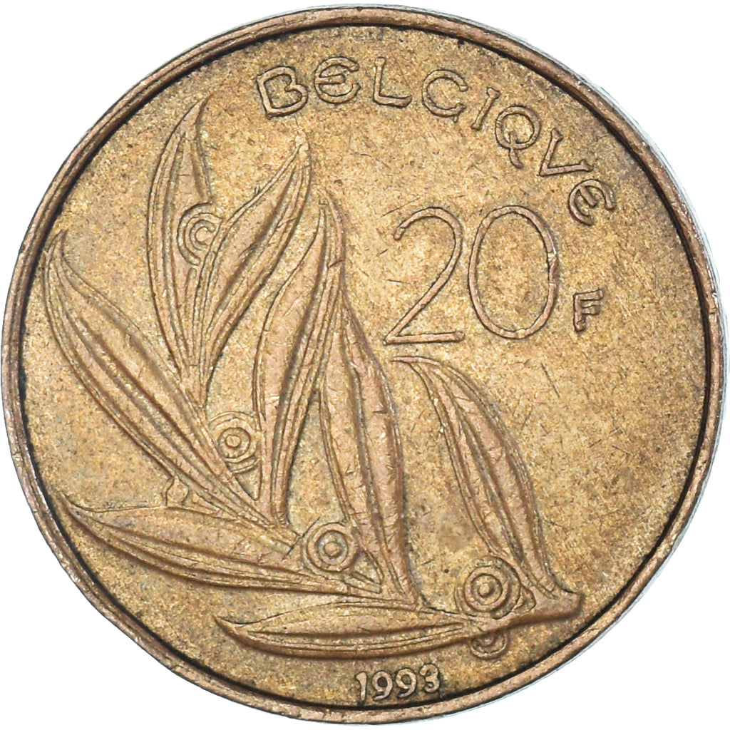 Moneta, Belgio, 20 Francs, 20 Frank, 1993