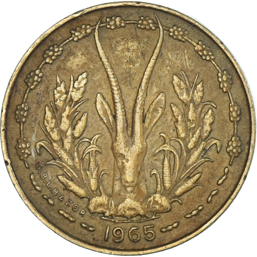 Moeda, Estados da África Ocidental, 5 Francs, 1965