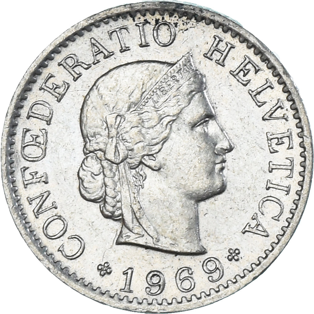 Moneda, Suiza, 5 Rappen, 1969
