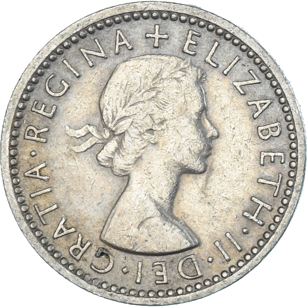 Coin, Great Britain, 6 Pence, 1956