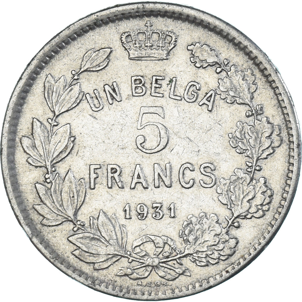 Coin, Belgium, 5 Francs, 5 Frank, 1931