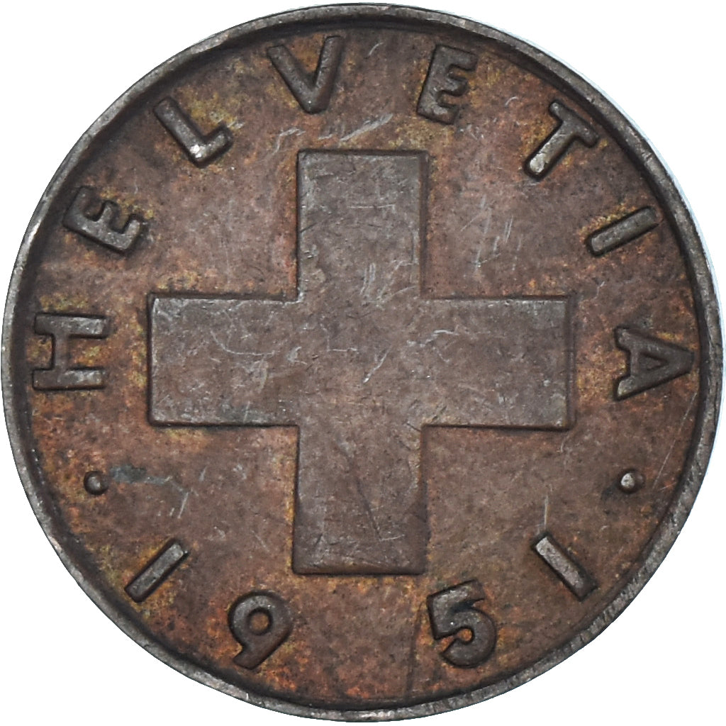 Moeda, Suíça, 2 Rappen, 1951