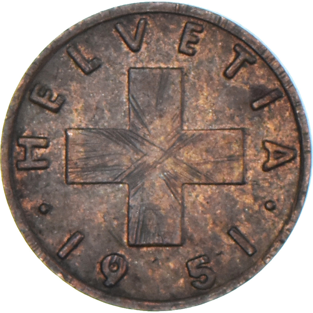 Moneda, Suiza, Rappen, 1951