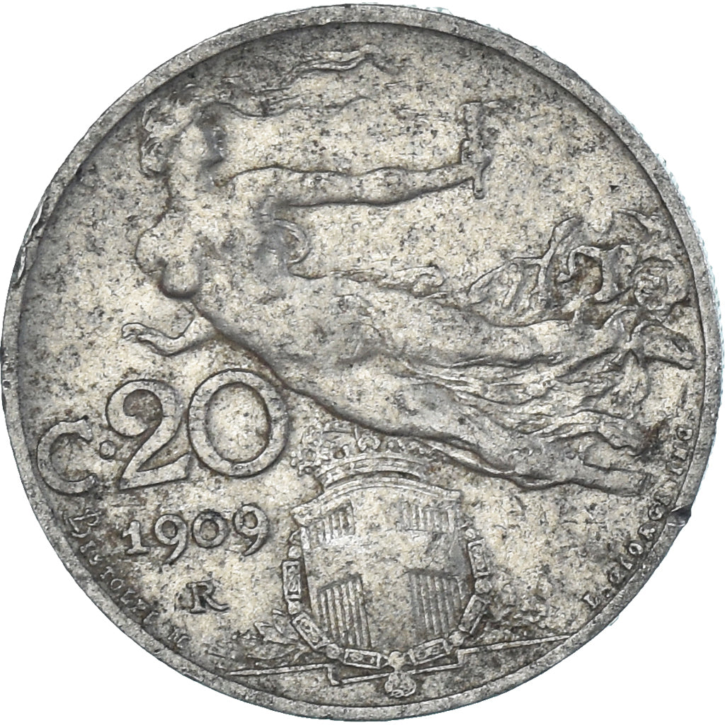 Munten, Italië, 20 Centesimi, 1909