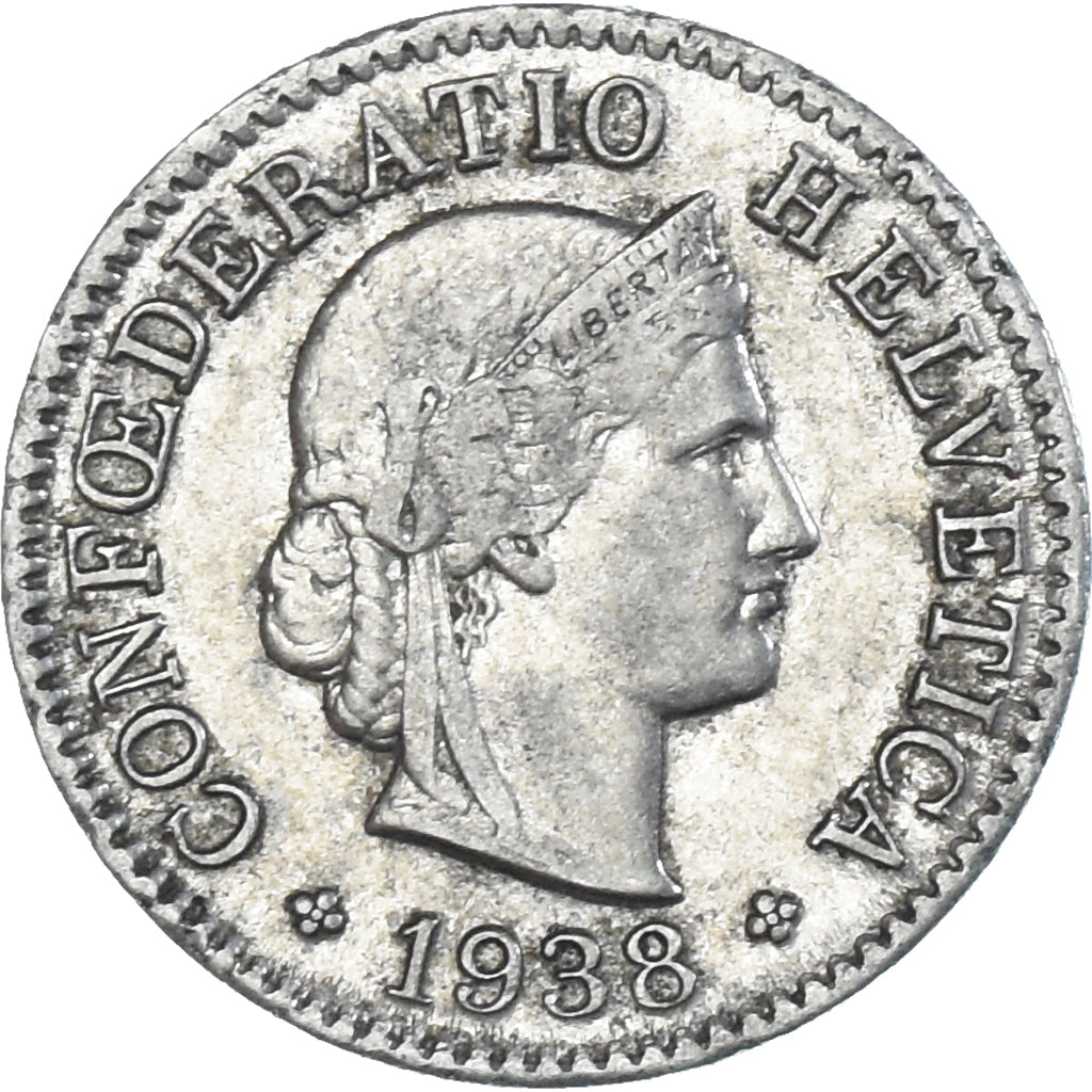 Moeda, Suíça, 5 Rappen, 1938