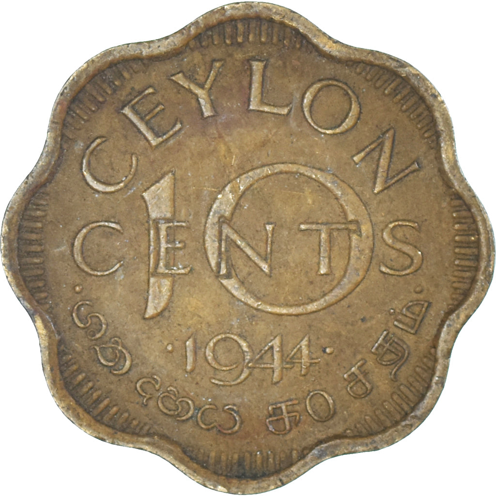 Ceylon, 10 Cents, 1944
