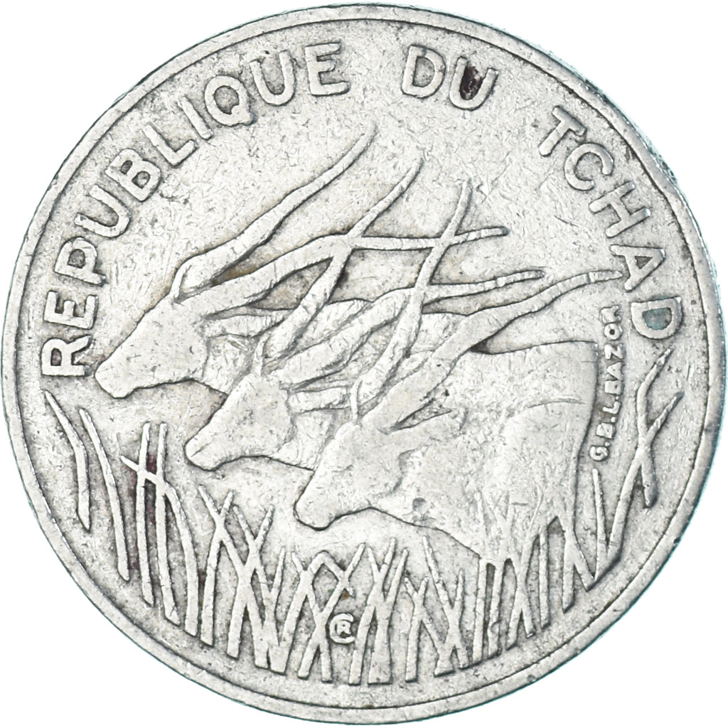 Moneda, Chad, 100 Francs, 1990