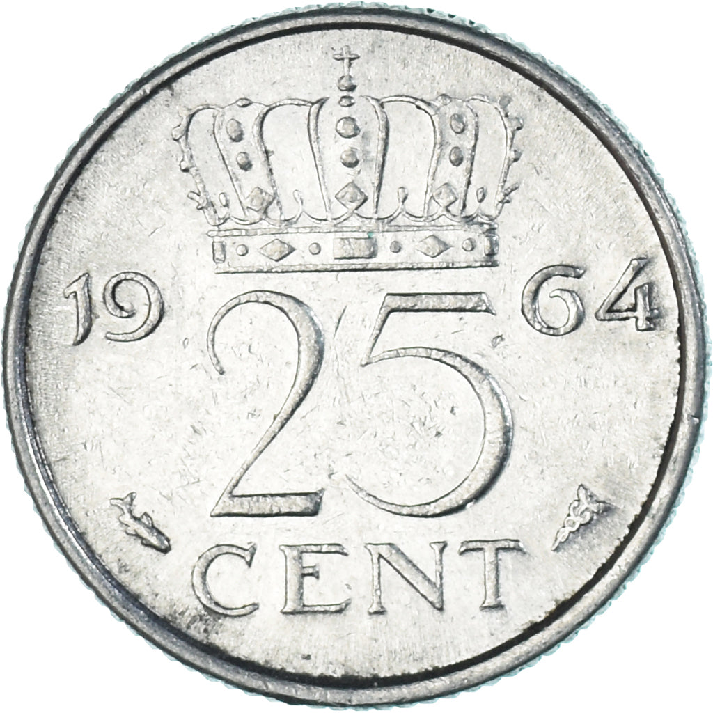 Coin, Netherlands, 25 Cents, 1964