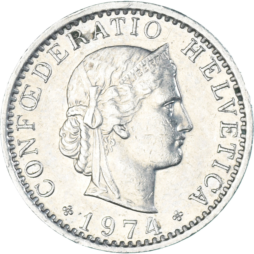 Münze, Schweiz, 20 Rappen, 1974