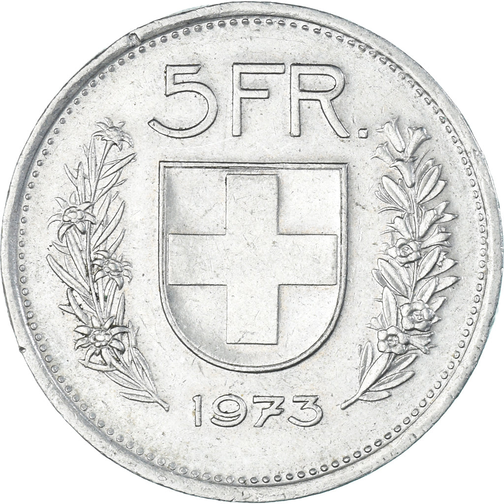 Moneda, Suiza, 5 Francs, 1973