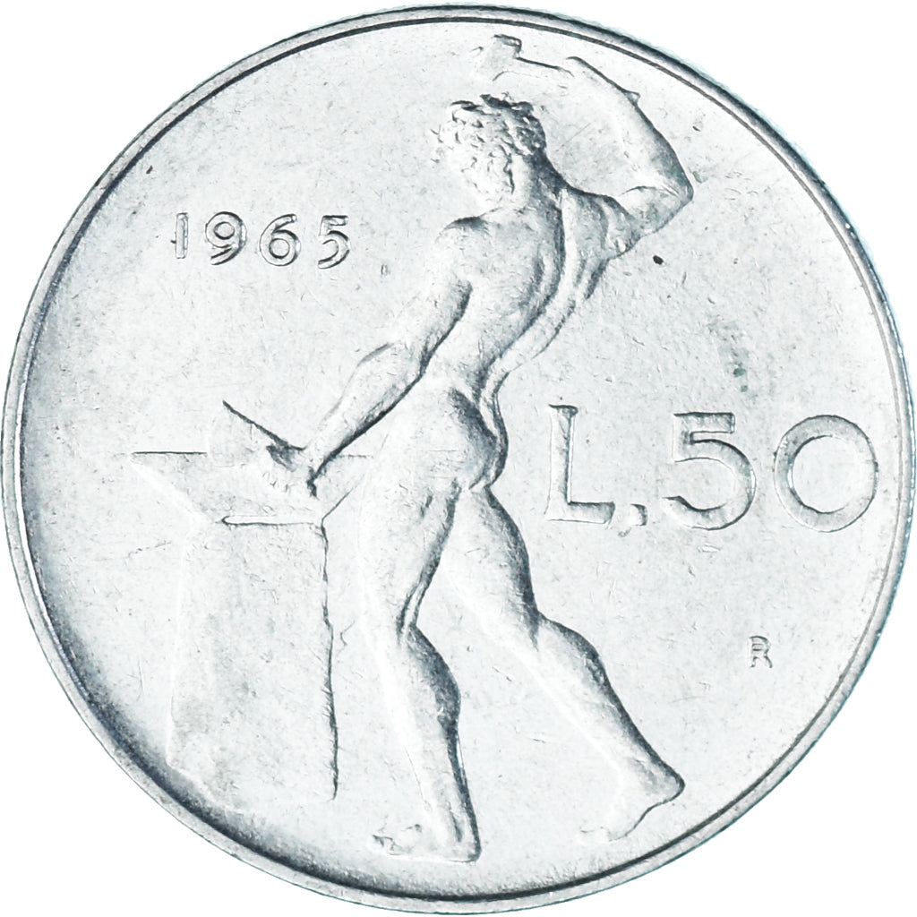 Münze, Italien, 50 Lire, 1965