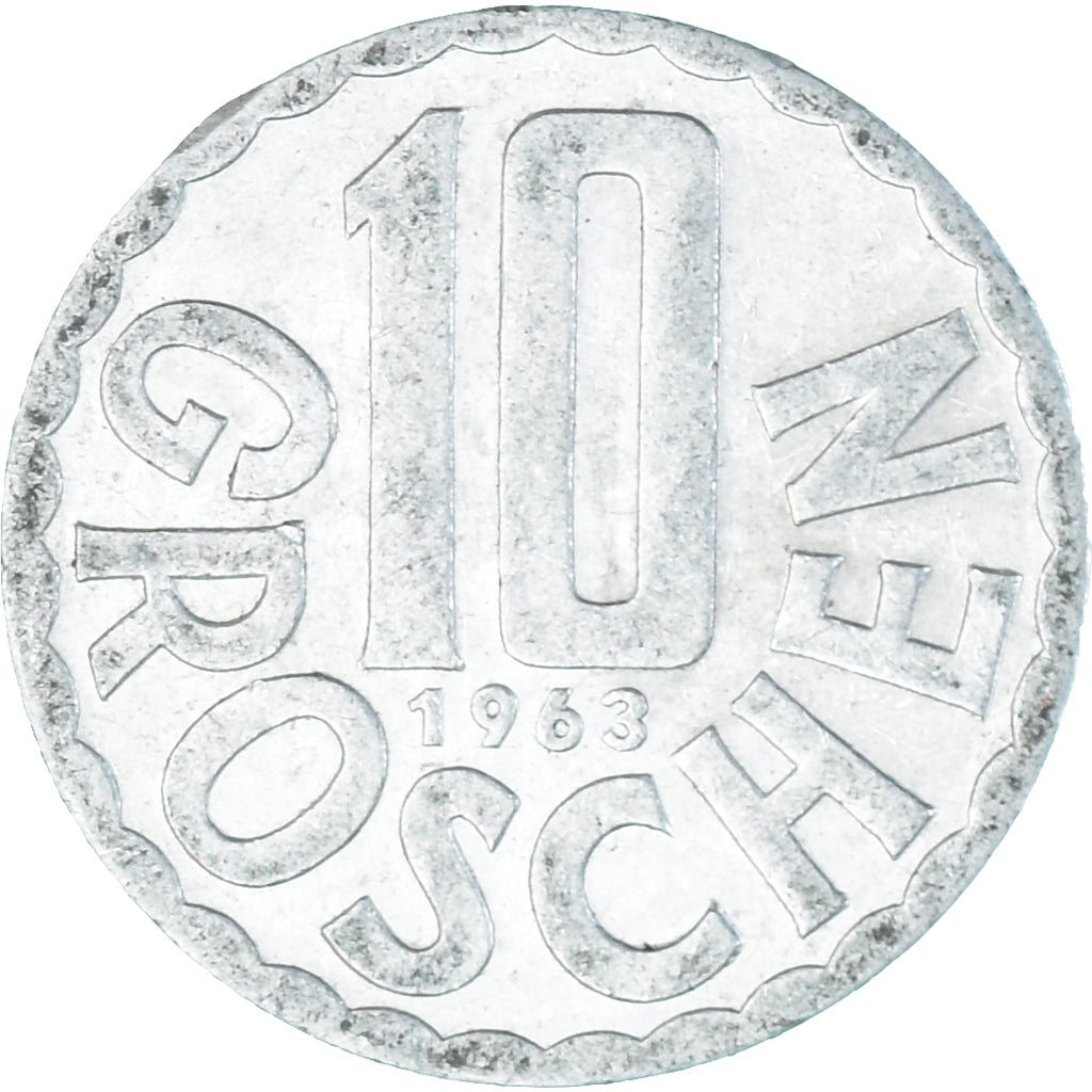 Moeda, Áustria, 10 Groschen, 1963