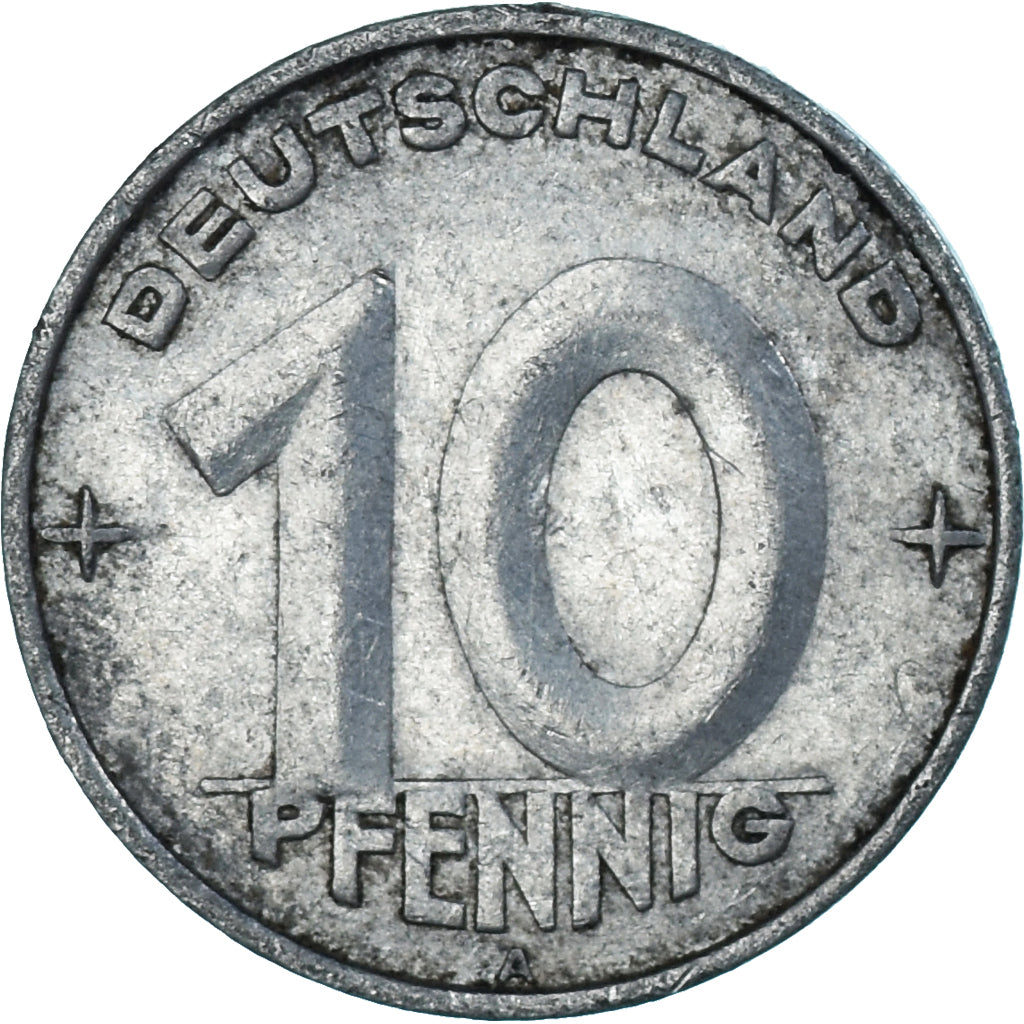 Moeda, Alemanha, 10 Pfennig, 1952