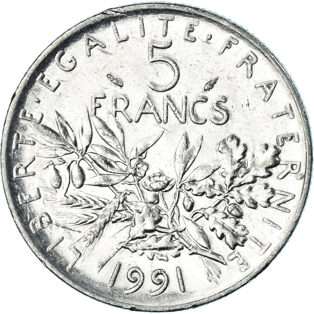 Coin, France, 5 Francs, 1991