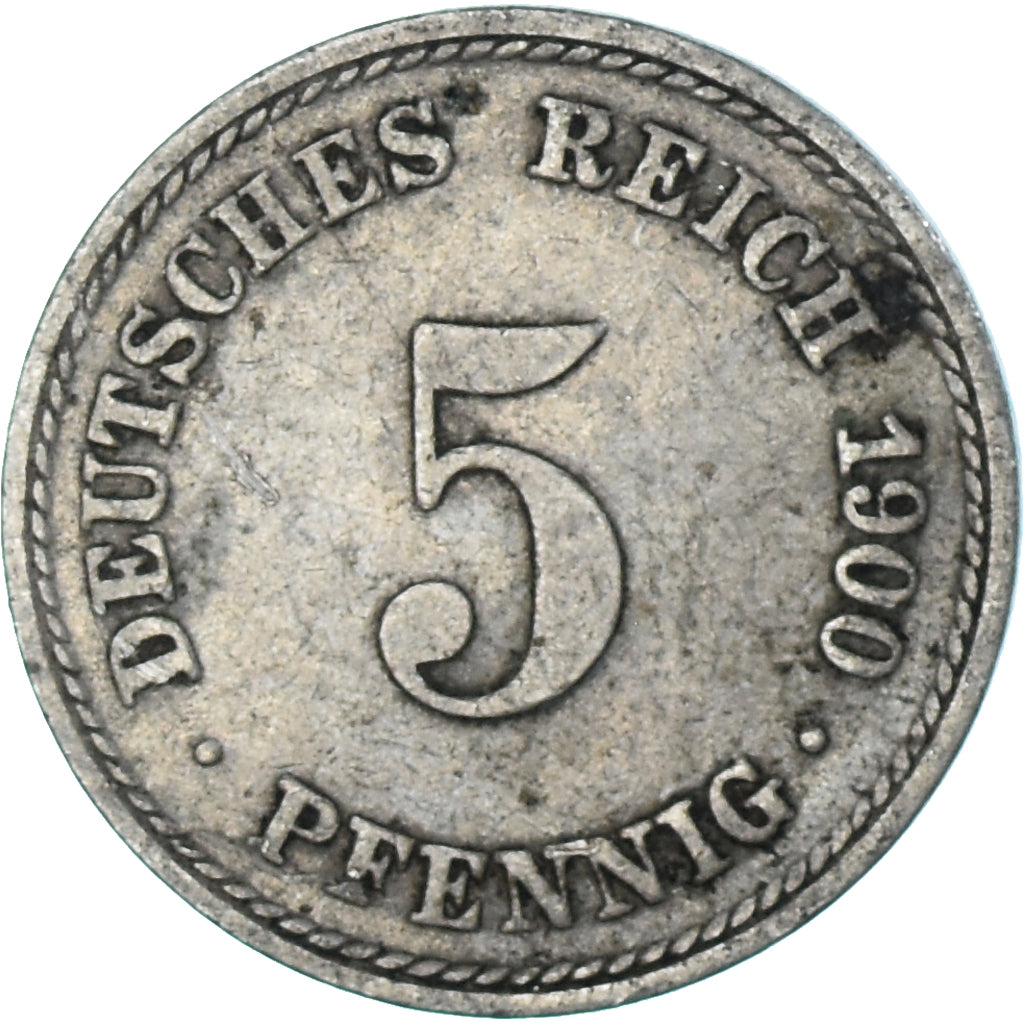 Moneta, Niemcy, 5 Pfennig, 1900