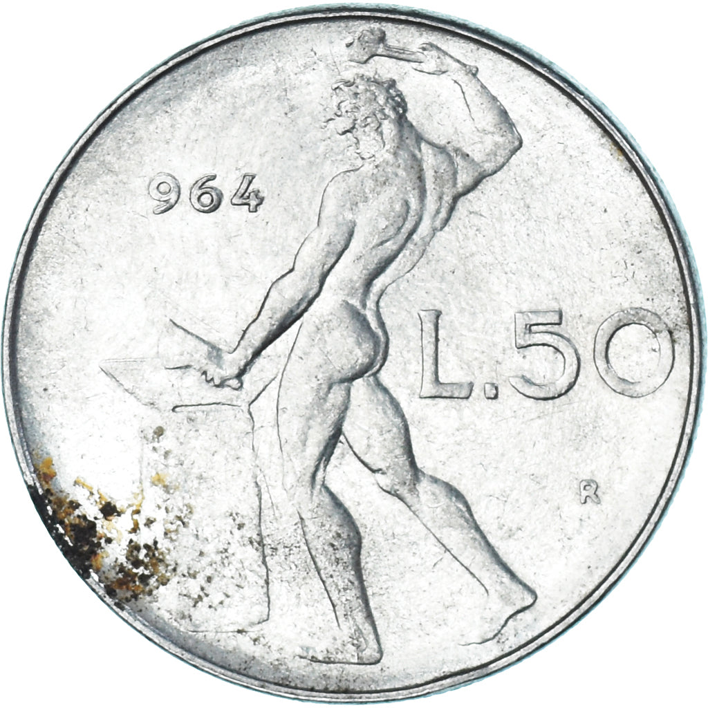 Münze, Italien, 50 Lire, 1964