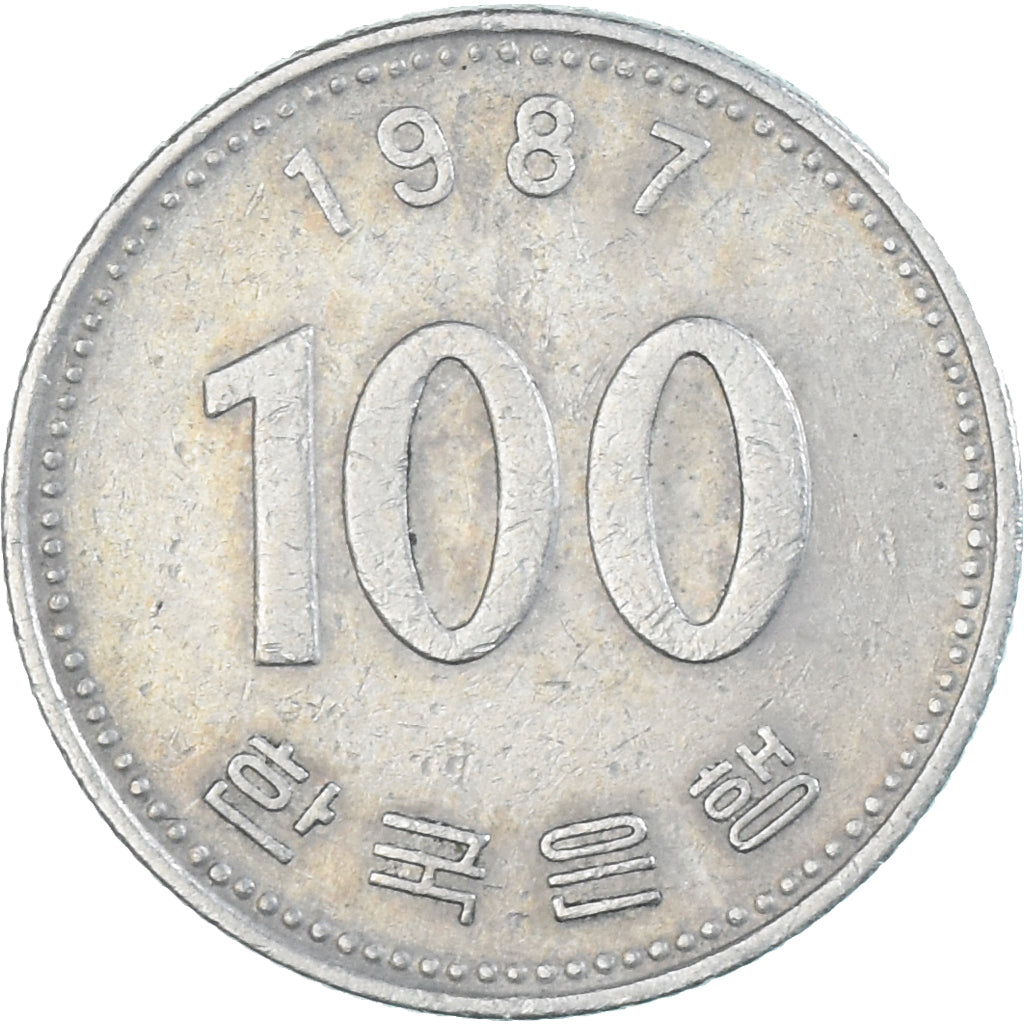 Moeda, COREIA - SUL, 100 Won, 1987