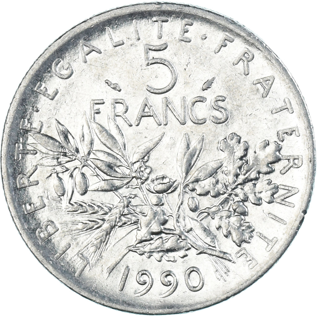 Münze, Frankreich, 5 Francs, 1990