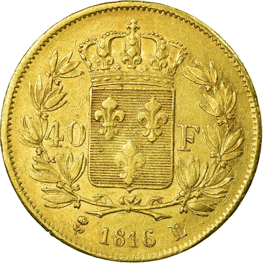 Monnaie, France, Louis XVIII, Louis XVIII, 40 Francs, 1816, Bayonne, TTB, Or