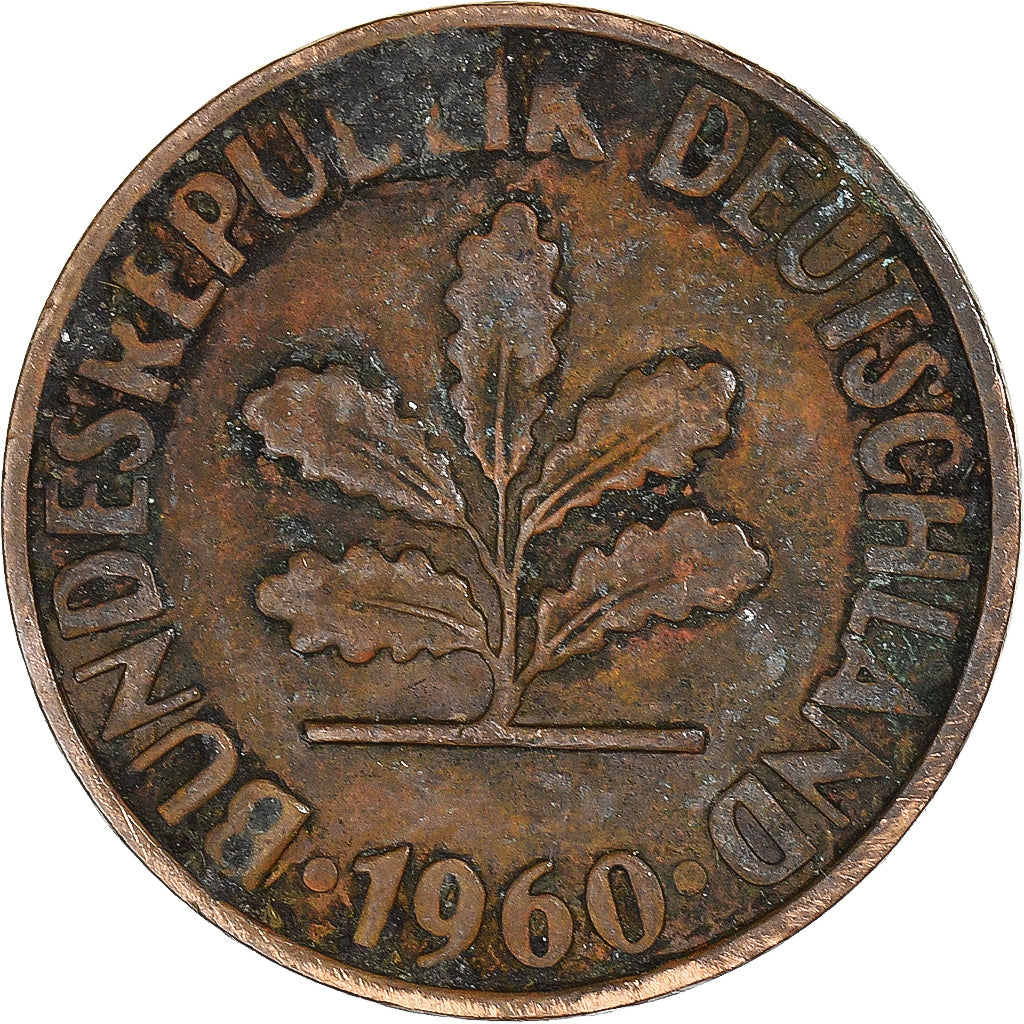 Moneta, Germania, 2 Pfennig, 1960