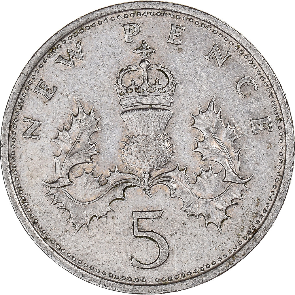 Coin, Great Britain, 5 New Pence, 1971