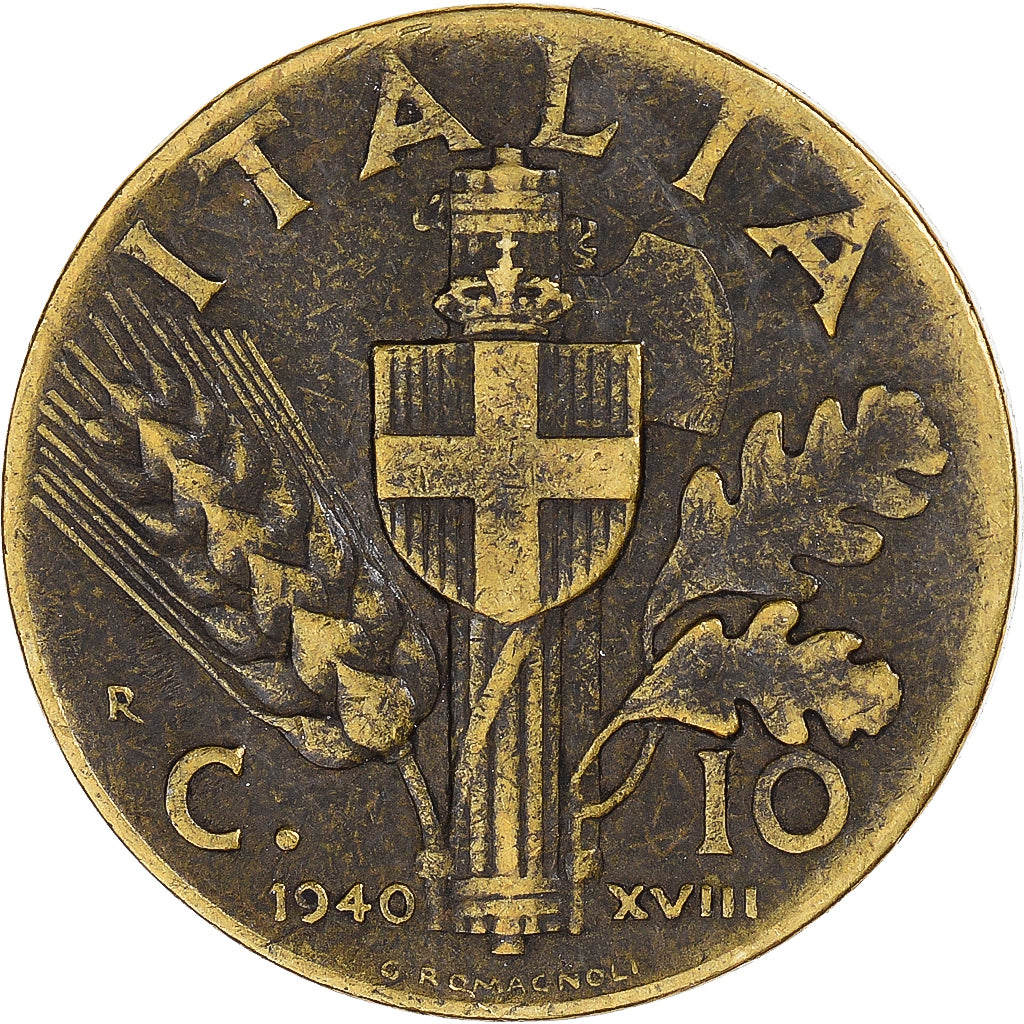 Munten, Italië, 10 Centesimi, 1940