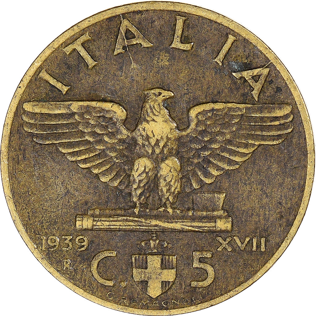 Moneta, Italia, 5 Centesimi, 1939