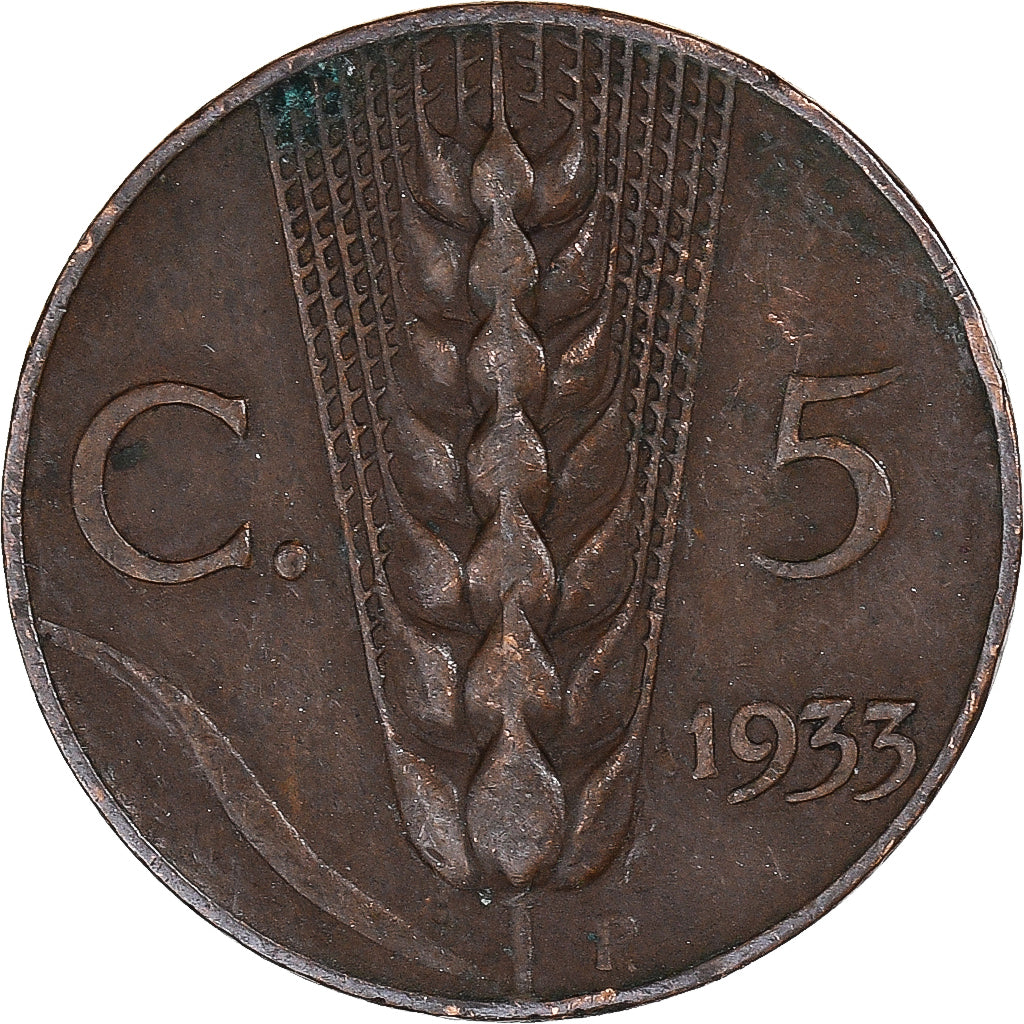Munten, Italië, 5 Centesimi, 1933