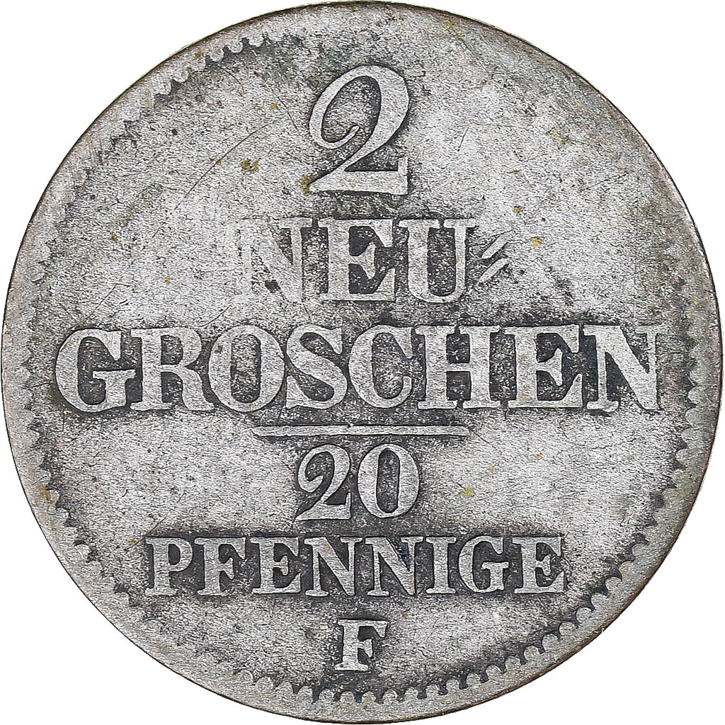 Monnaie, Etats allemands, 2 Neu-Groschen, 20 Pfennig, 1852
