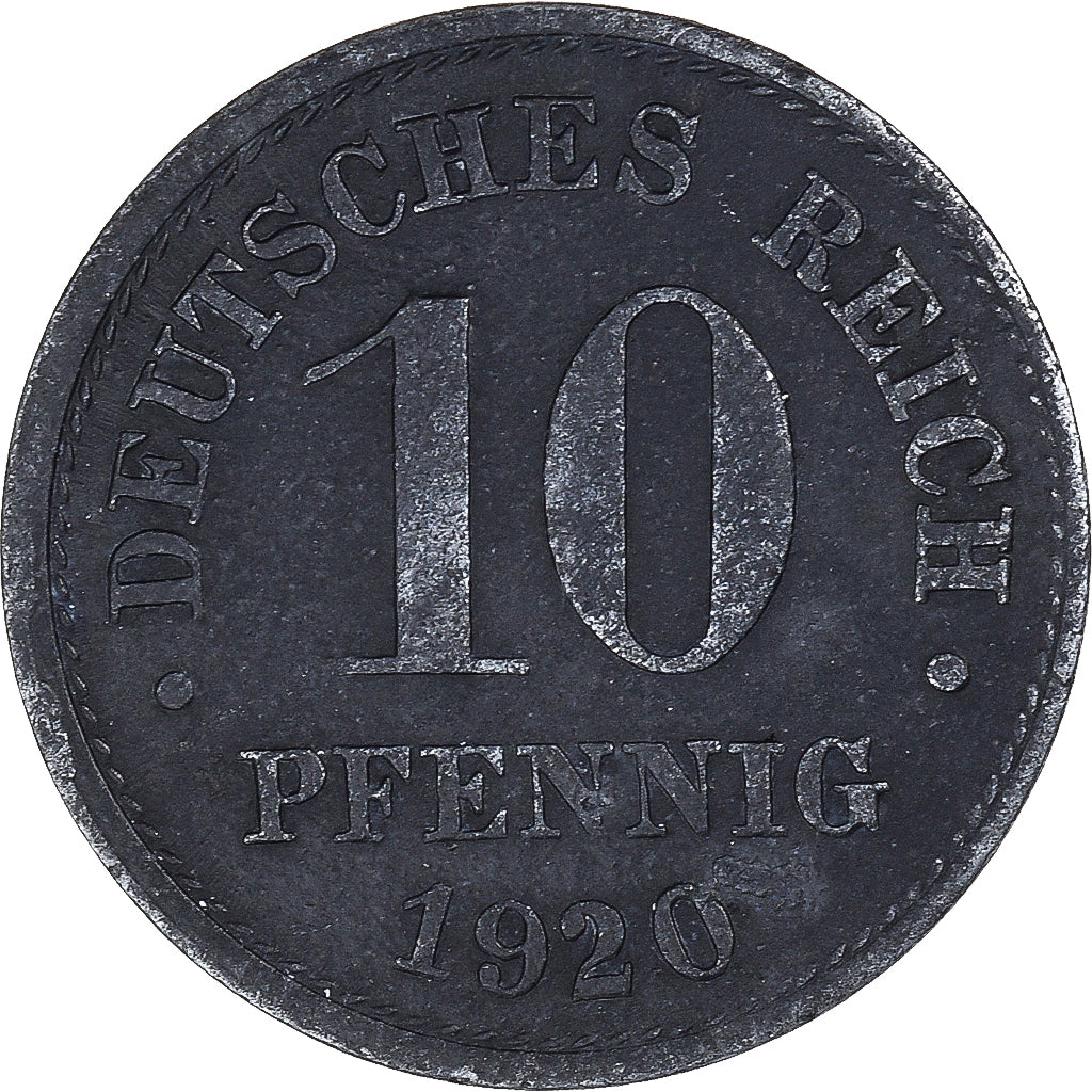 Moeda, Alemanha, 10 Pfennig, 1920
