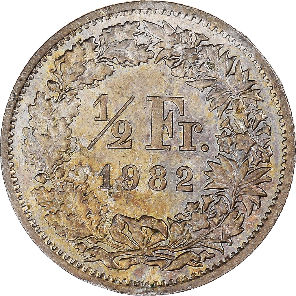 Münze, Schweiz, 1/2 Franc, 1982