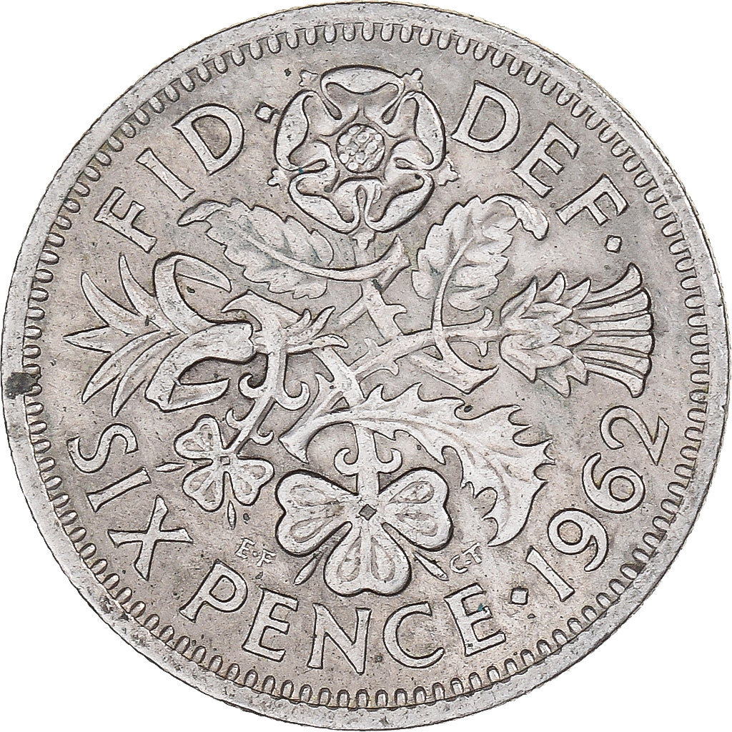 Monnaie, Grande-Bretagne, 6 Pence, 1962