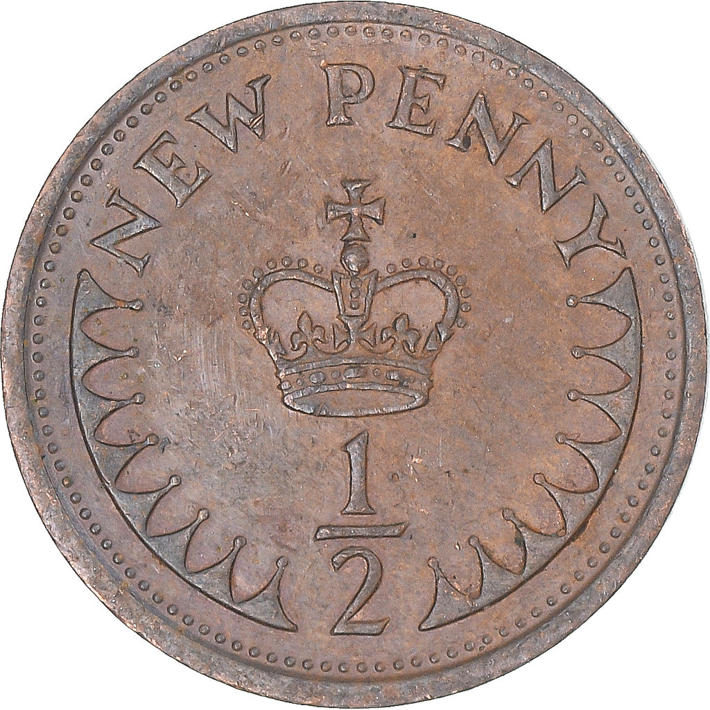 Moeda, Grã-Bretanha, 1/2 New Penny, 1976