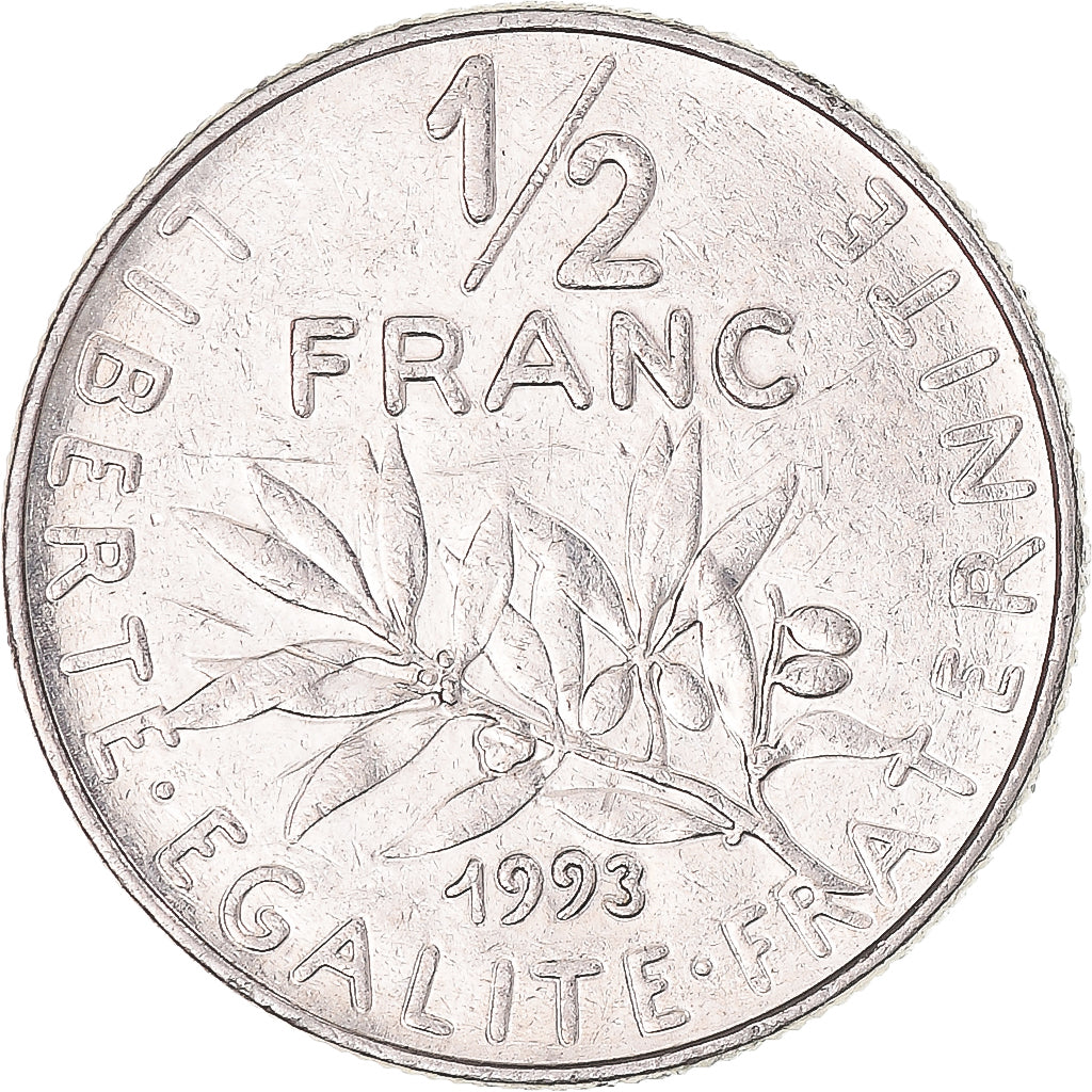 Münze, Frankreich, 1/2 Franc, 1993