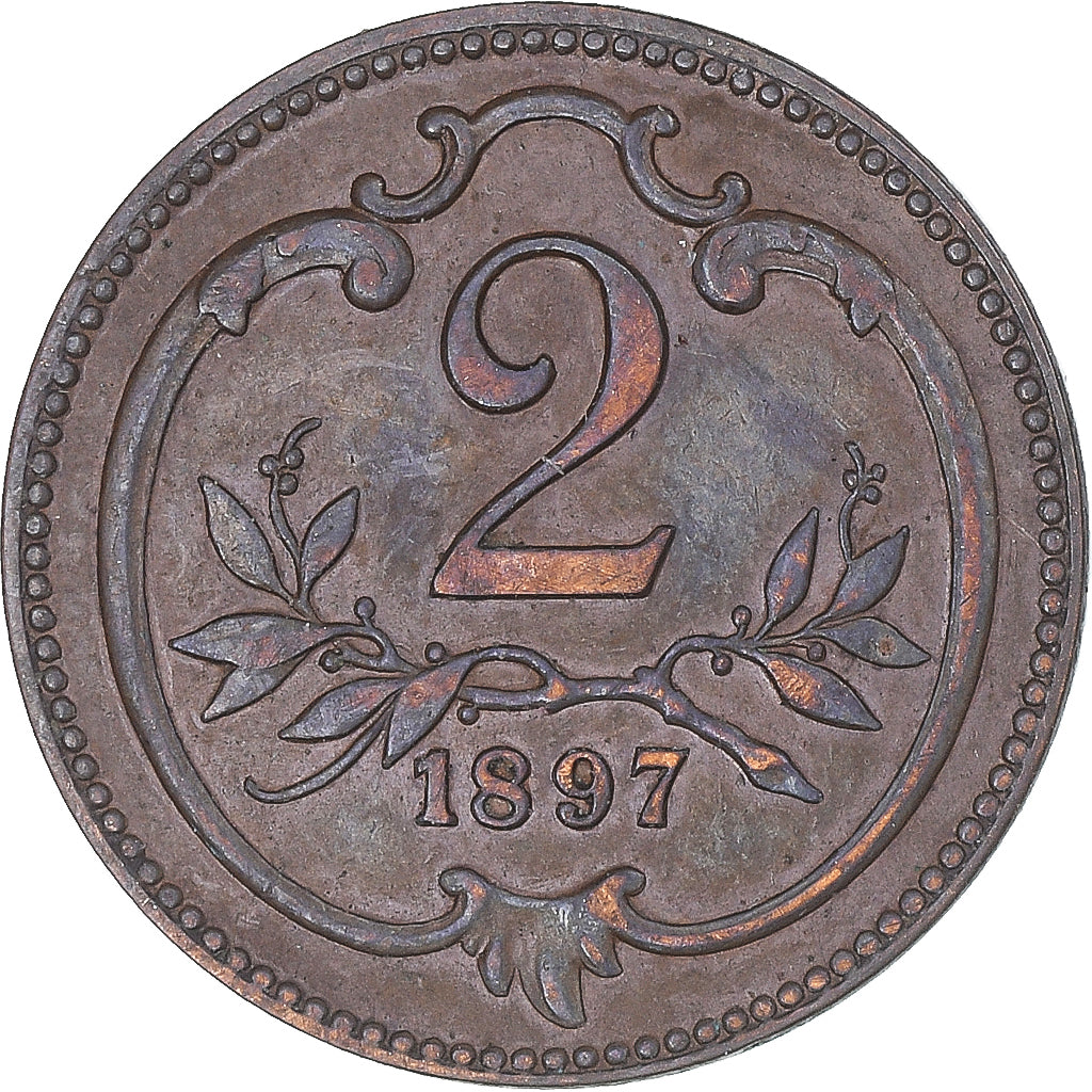 Coin, Austria, 2 Heller, 1897