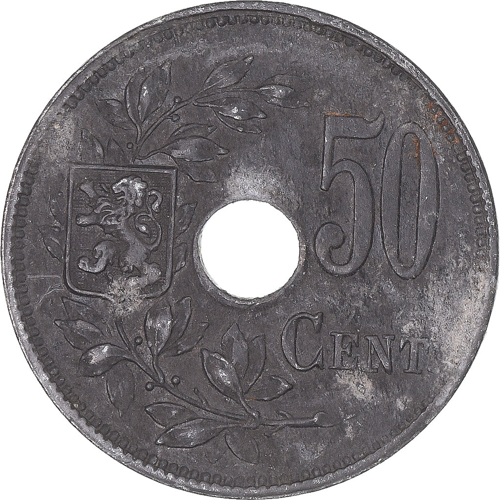 Monnaie, Belgique, 50 Centimes, 1918