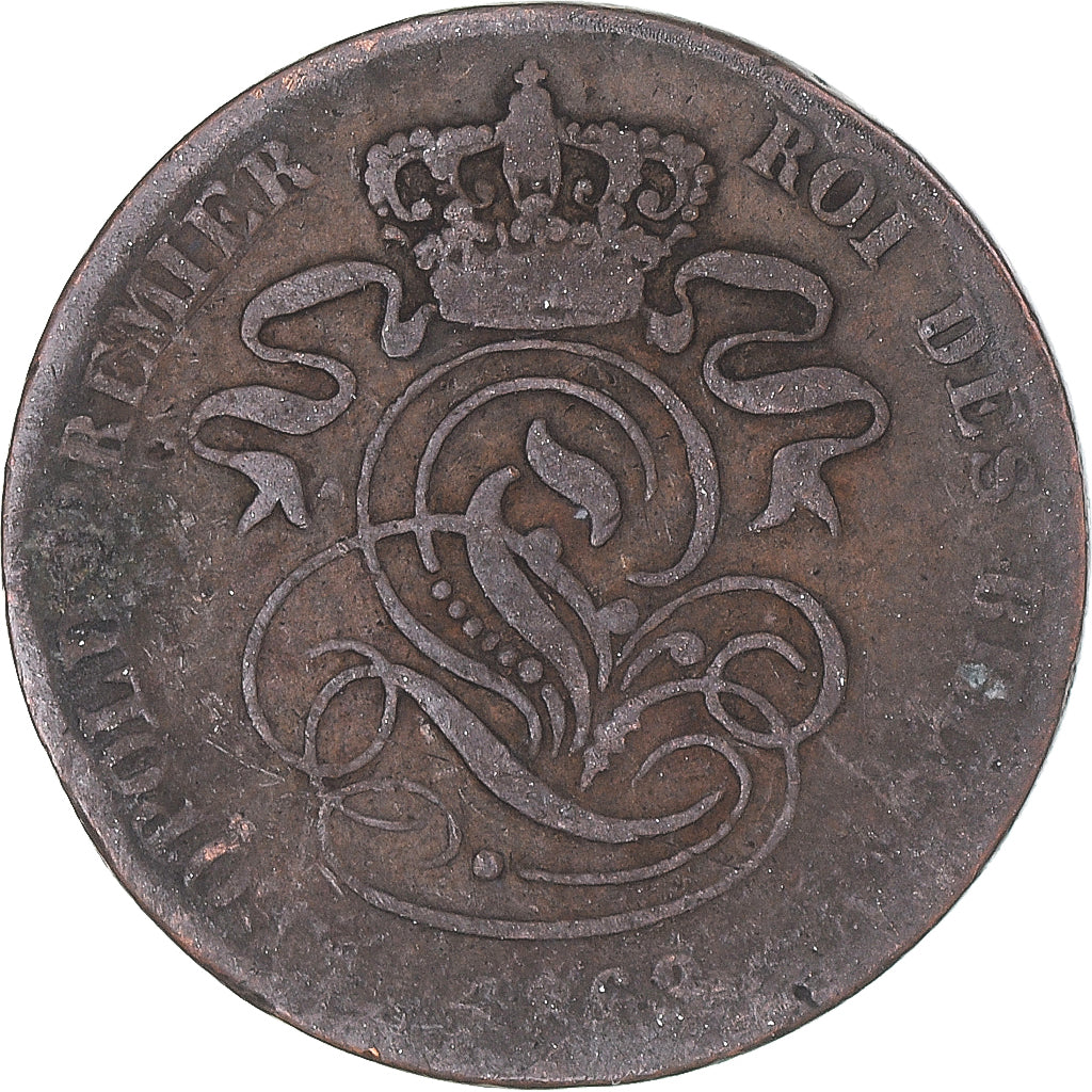 Moneda, Bélgica, 2 Centimes, 1863