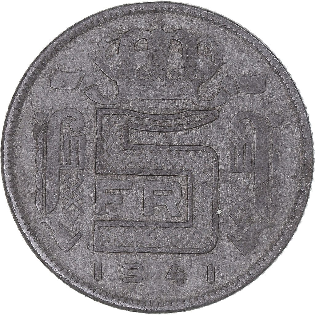Münze, Belgien, 5 Francs, 5 Frank, 1941