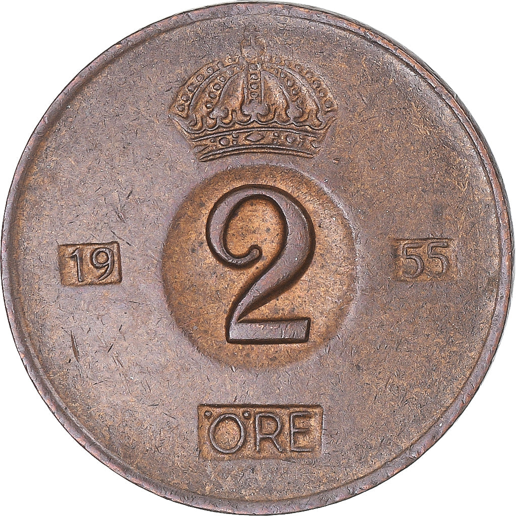 Münze, Schweden, 2 Öre, 1955