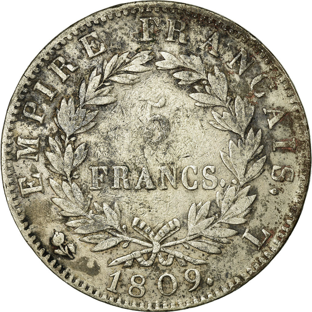 Coin, France, Napoléon I, 5 Francs, 1809, Bayonne, F(12-15), Silver, KM:694.9