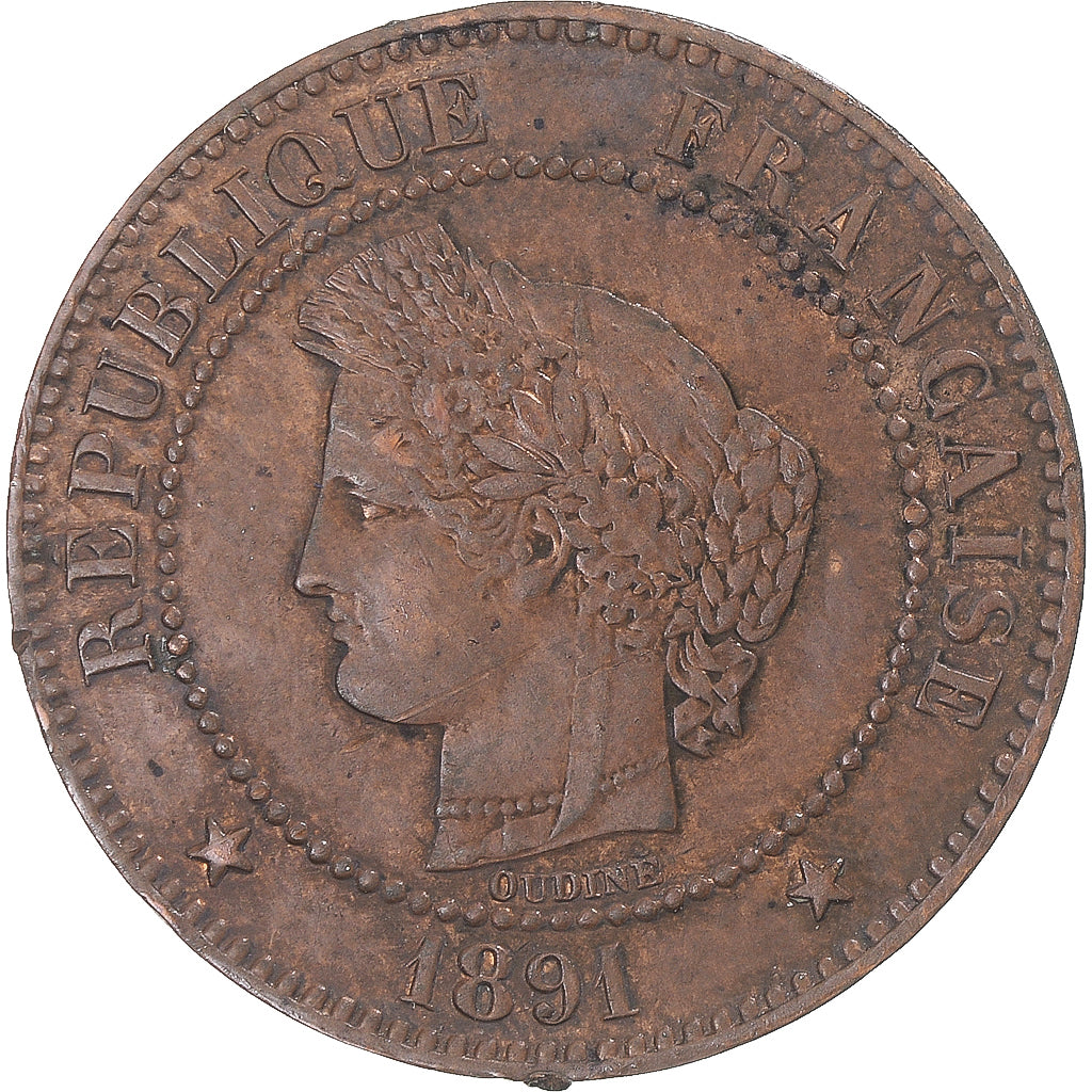 Coin, France, 2 Centimes, 1891