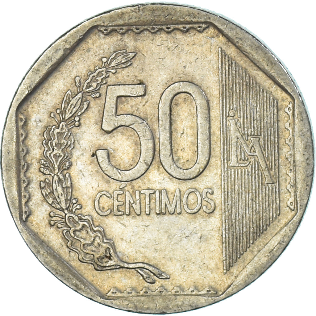 Moeda, Peru, 50 Centimos, 2008