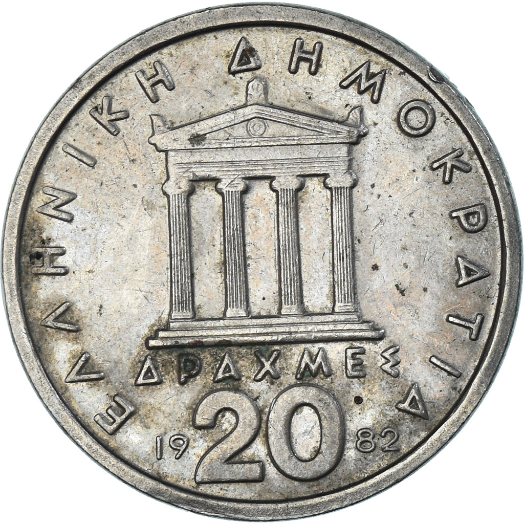 Moneda, Grecia, 20 Drachmes, 1982