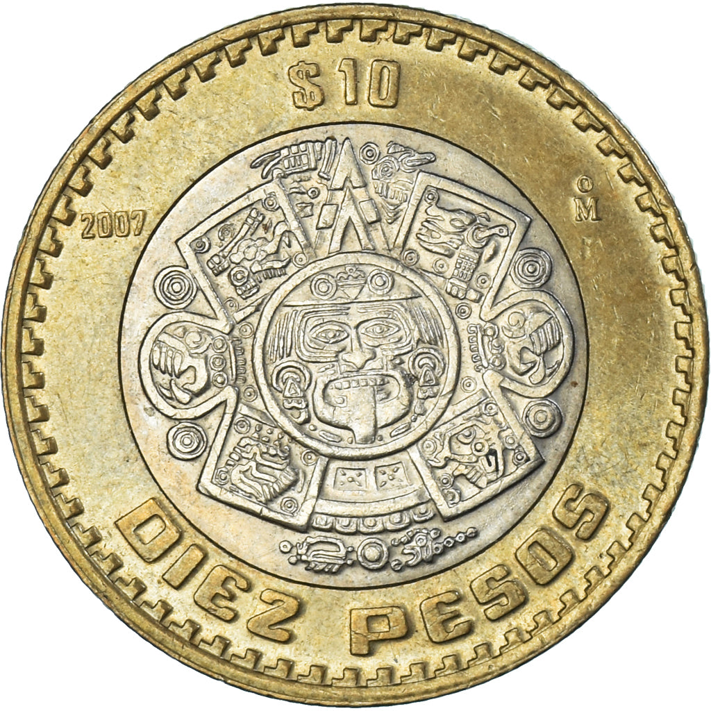 Moneda, México, 10 Pesos, 2007
