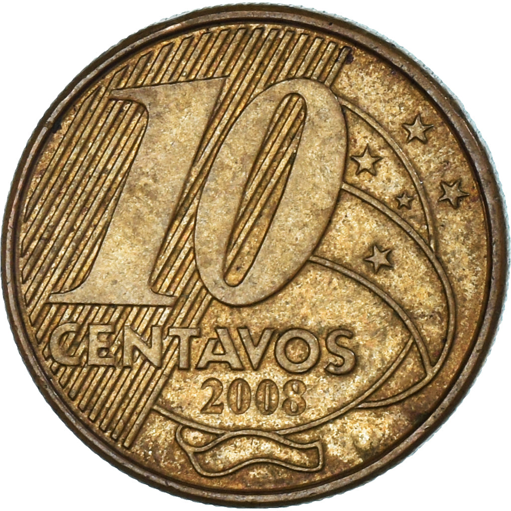 Moneda, Brasil, 10 Centavos, 2008