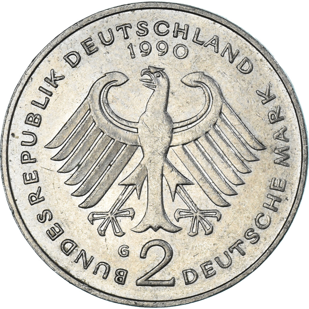 Moneta, Niemcy, 2 Mark, 1990