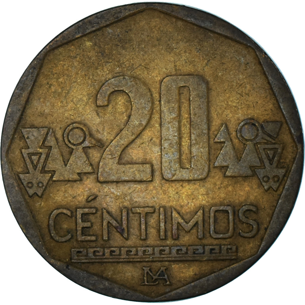 Moeda, Peru, 20 Centimos, 2002