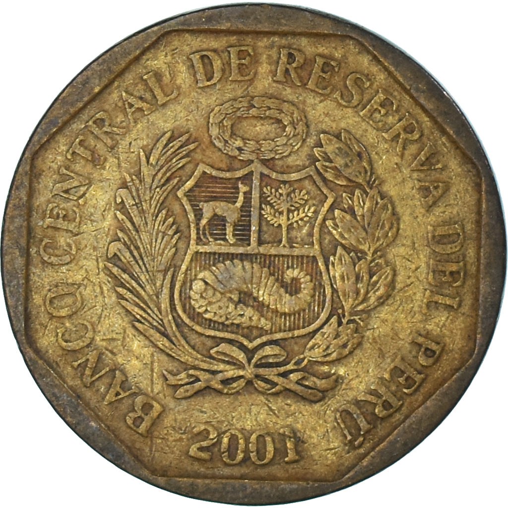 Moeda, Peru, 10 Centimos, 2001