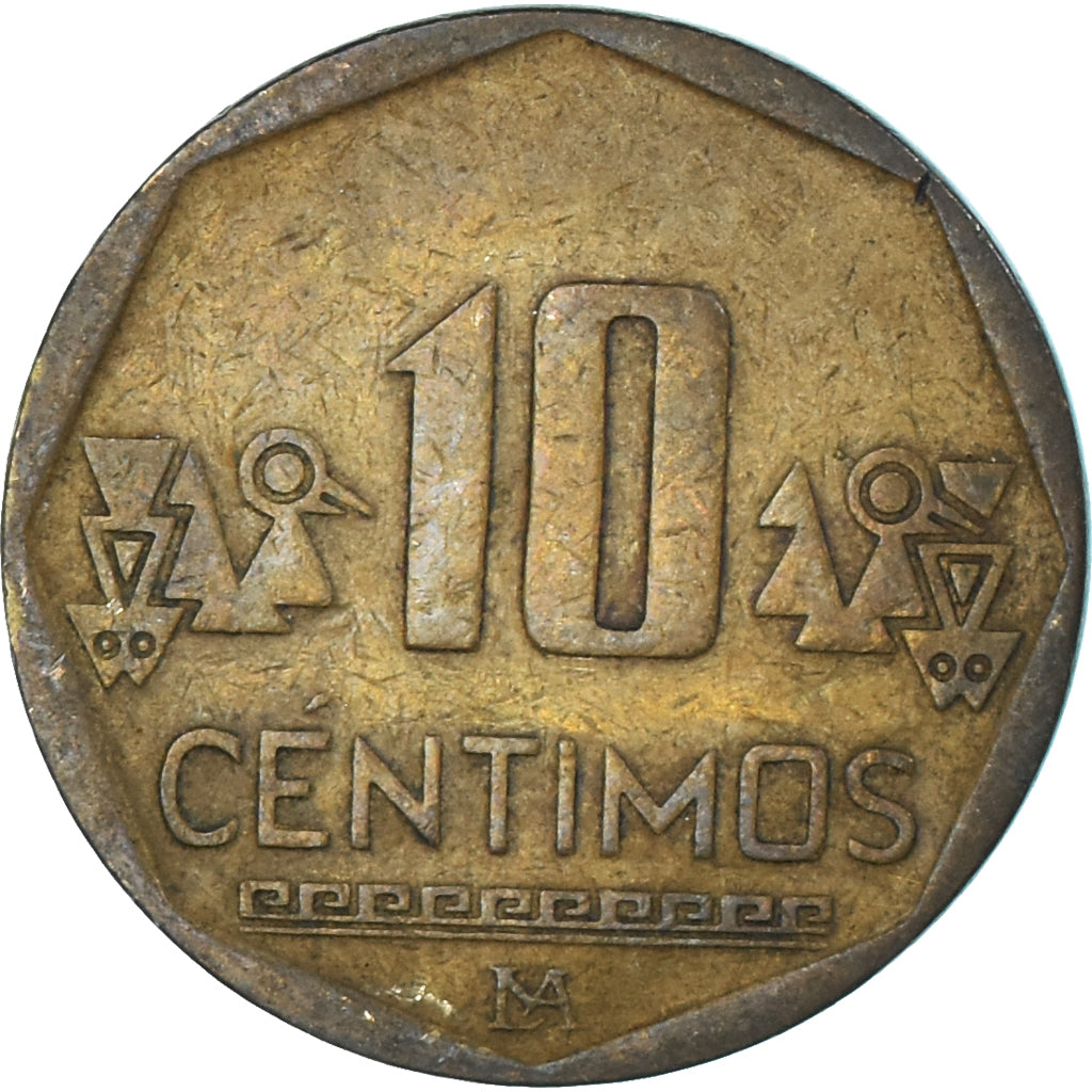 Moeda, Peru, 10 Centimos, 2001