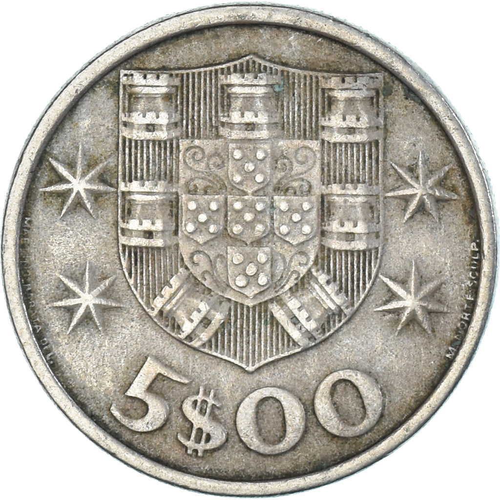 Moneda, Portugal, 5 Escudos, 1973
